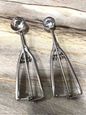 2pc Winco Stainless Steel Disher Scoop Portioner Set #60 #100 Cookie Dough